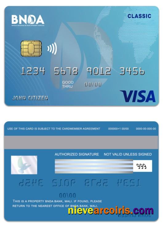 Mali BNDA Bank visa classic card